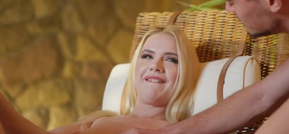 Masturbation A Busty Blonde Gets Her Mouth Fucked While Masturbating