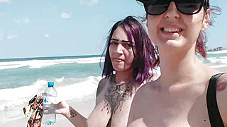 Naked on the Nudist beach. Big Boobs Porn Video