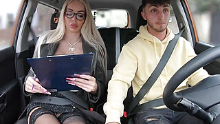 Blonde,Blond Hair Busty Tattooed Blonde Seduces Her Driving Student Big Boobs Porn Video