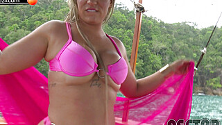 Blonde,Blond Hair Katharine Madrid And Big Bambu On The Beach In Brazil With... Big Boobs Porn Video