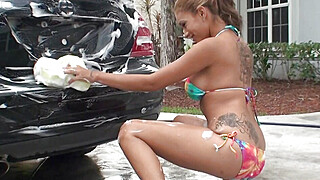 Latina Sex Tapes -  Wash My Car And Spit Shine My Dick, Car Video Big Boobs Porn Video