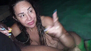 Queen Rogue fucked at the POOL in Puerto Rico! Porn Video